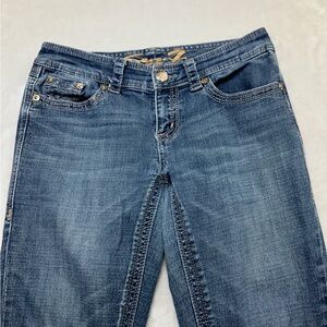 Seven 7 Jeans Womens Size 8 Blue Denim Stretch Whiskered Pockets
